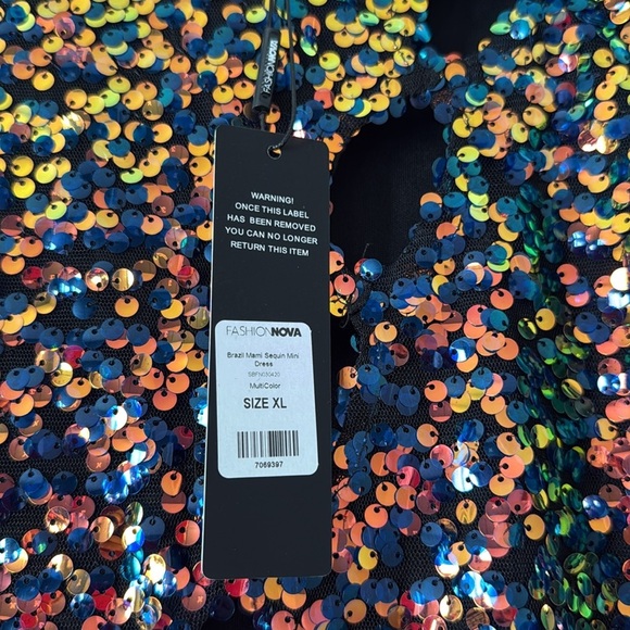 Multicolor Sequin Cutout Dress - Picture 4 of 4